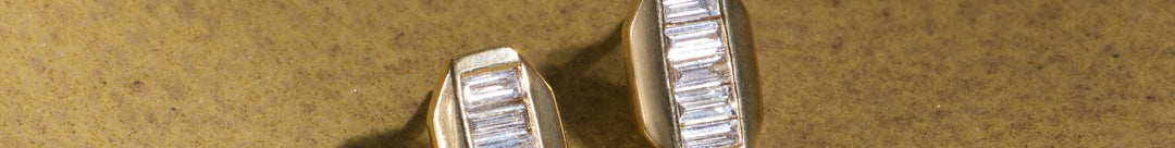 Edgy Baguette Diamond Studs
