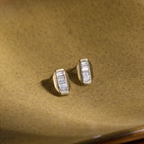 Edgy Baguette Diamond Studs