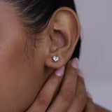 Classic Diamond Heart Earrings