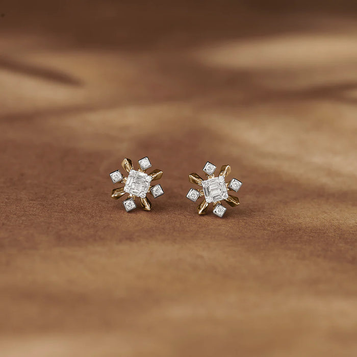 Star Petal Diamond Studs
