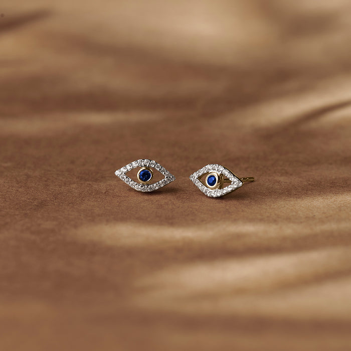 Evil Eye Diamond Studs