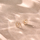 Radiant Halo Diamond Earrings