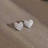 Diamond Studded Heart Earrings