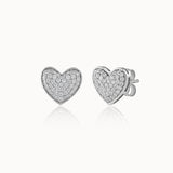 Diamond Studded Heart Earrings