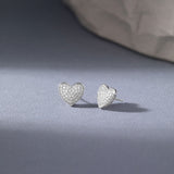 Diamond Studded Heart Earrings