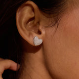 Diamond Studded Heart Earrings