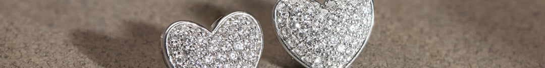 Diamond Studded Heart Earrings