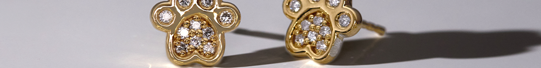 Cat Paw Diamond Studs