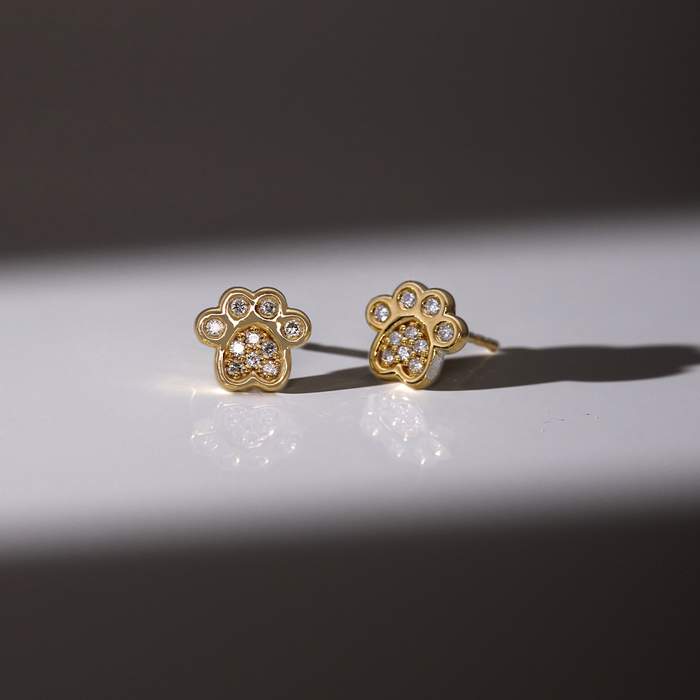 Cat Paw Diamond Studs