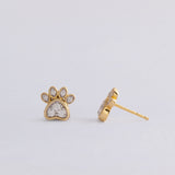 Dog Paw Diamond Studs