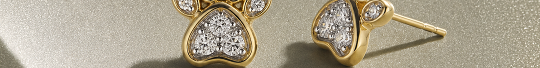 Dog Paw Diamond Studs