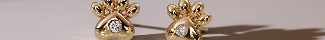 Golden Paw Diamond Studs