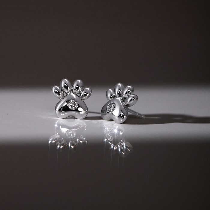 Classic Paw Diamond Studs