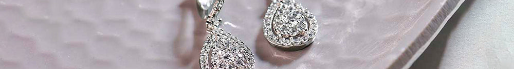 Teardrop Halo Diamond Hoops, Sterling Silver, 3/4 ct Lab Grown Diamond-1