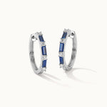 Single Row Station Diamond Hoops, Sterling Silver, 1/3 ct Lab Grown Diamond-3