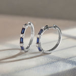 Single Row Station Diamond Hoops, Sterling Silver, 1/3 ct Lab Grown Diamond-6