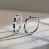 Single Row Station Diamond Hoops, Sterling Silver, 1/3 ct Lab Grown Diamond-6