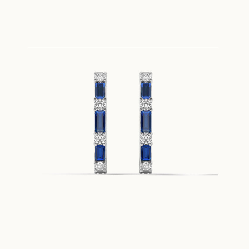 Single Row Station Diamond Hoops, Sterling Silver, 1/3 ct Lab Grown Diamond-7