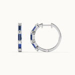 Single Row Station Diamond Hoops, Sterling Silver, 1/3 ct Lab Grown Diamond-8
