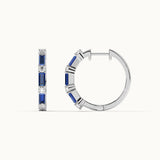 Single Row Station Diamond Hoops, Sterling Silver, 1/3 ct Lab Grown Diamond-8