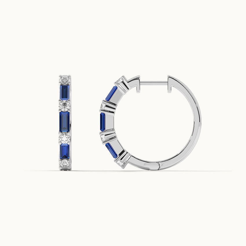 Single Row Station Diamond Hoops, Sterling Silver, 1/3 ct Lab Grown Diamond-8