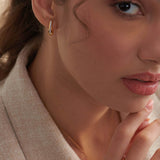 Classic Pear Diamond Hoops, 14K Gold Vermeil, 1/4 ct Lab Grown Diamond-2