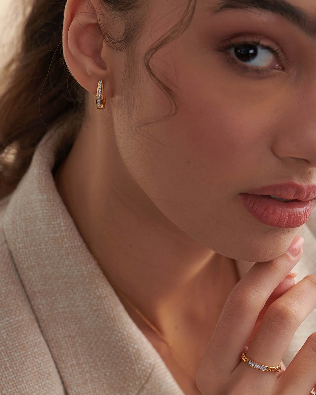 Classic Pear Diamond Hoops, 14K Solid Gold, 1/4 ct Lab Grown Diamond-2