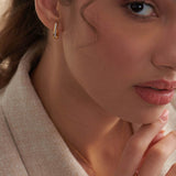 Classic Pear Diamond Hoops, 14K Solid Gold, 1/4 ct Lab Grown Diamond-2
