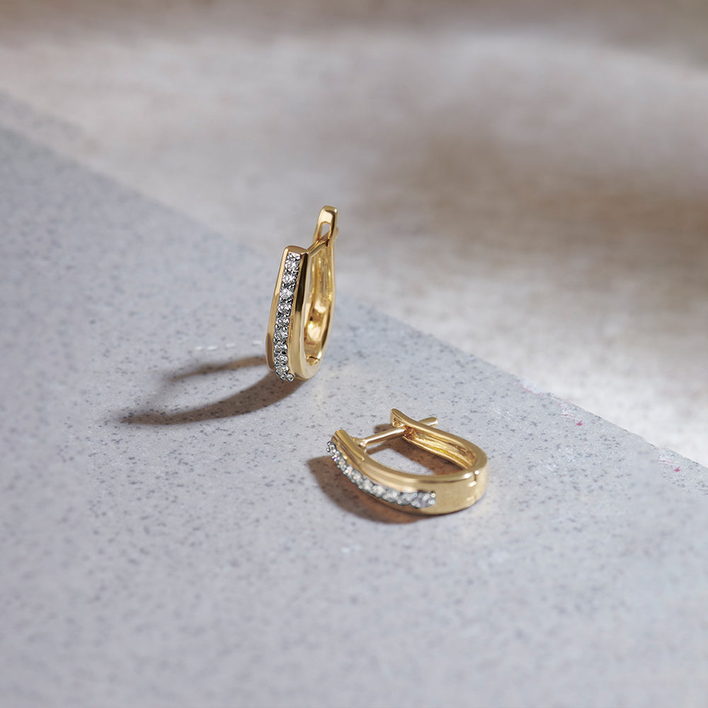 Classic Pear Diamond Hoops, 14K Gold Vermeil, 1/4 ct Lab Grown Diamond-1