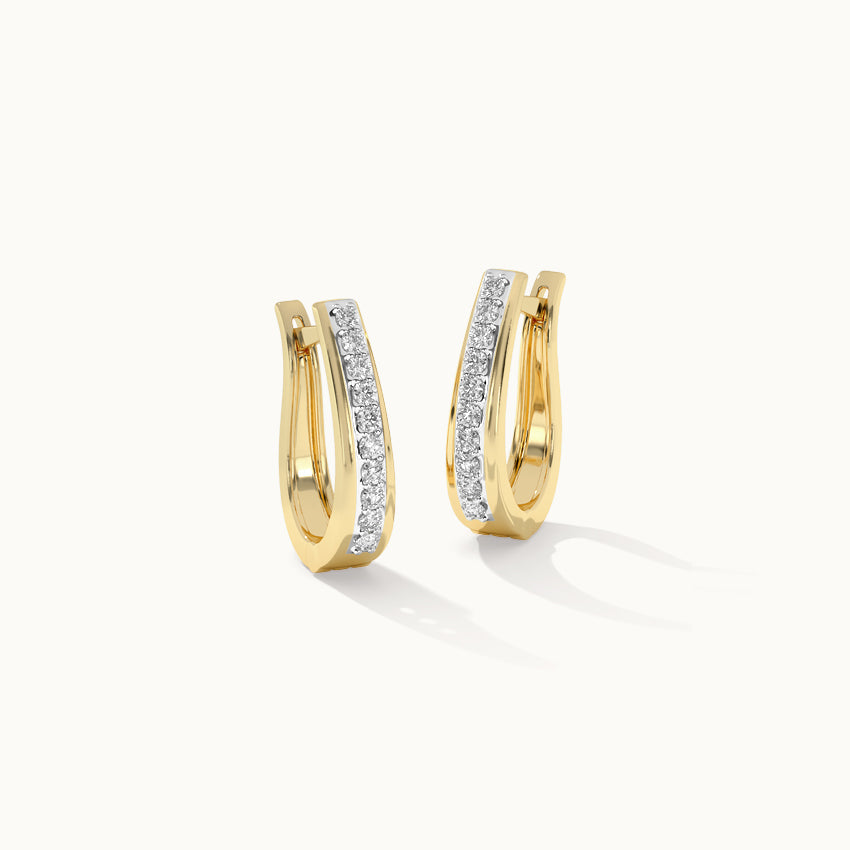 Classic Pear Diamond Hoops, 14K Solid Gold, 1/4 ct Lab Grown Diamond-3