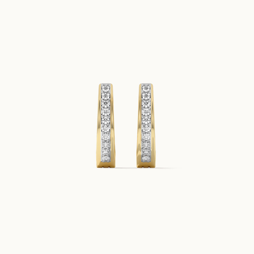 Classic Pear Diamond Hoops, 14K Solid Gold, 1/4 ct Lab Grown Diamond-7
