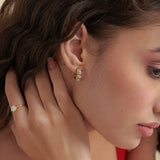 Classic Tidal Diamond Hoops, 14K Solid Gold, 1/2 ct Lab Grown Diamond-2