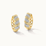 Classic Tidal Diamond Hoops, 14K Solid Gold, 1/2 ct Lab Grown Diamond-3