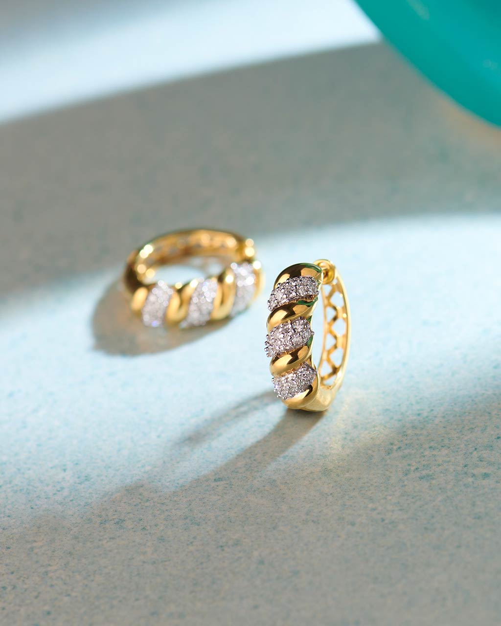 Classic Tidal Diamond Hoops, 14K Solid Gold, 1/2 ct Lab Grown Diamond-6