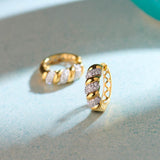 Classic Tidal Diamond Hoops, 14K Solid Gold, 1/2 ct Lab Grown Diamond-6
