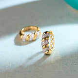 Classic Tidal Diamond Hoops, 14K Gold Vermeil, 1/2 ct Lab Grown Diamond-6