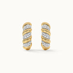 Classic Tidal Diamond Hoops, 14K Solid Gold, 1/2 ct Lab Grown Diamond-7