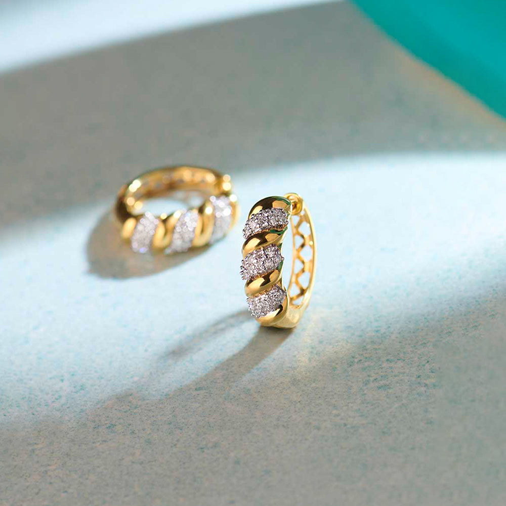 Classic Tidal Diamond Hoops, 14K Gold Vermeil, 1/2 ct Lab Grown Diamond-1