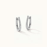 Tapered Line Small Hoops, 14K Solid Gold, 1/4 ct Lab Grown Diamond-3