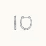 Tapered Line Small Hoops, 14K Solid Gold, 1/4 ct Lab Grown Diamond-5