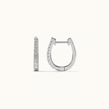 Tapered Line Small Hoops, Sterling Silver, 1/4 ct Lab Grown Diamond-5