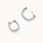 Tapered Line Small Hoops, Sterling Silver, 1/4 ct Lab Grown Diamond-6