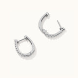 Tapered Line Small Hoops, 14K Solid Gold, 1/4 ct Lab Grown Diamond-6