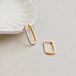 Paperclip Large Diamond Hoops, 14K Gold Vermeil, 1/5 ct Lab Grown Diamond-1