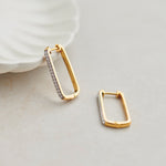 Paperclip Large Diamond Hoops, 14K Gold Vermeil, 1/5 ct Lab Grown Diamond-5