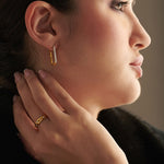 Paperclip Large Diamond Hoops, 14K Gold Vermeil, 1/5 ct Lab Grown Diamond-2