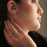 Paperclip Large Diamond Hoops, 14K Gold Vermeil, 1/5 ct Lab Grown Diamond-2
