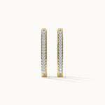 Paperclip Large Diamond Hoops, 14K Gold Vermeil, 1/5 ct Lab Grown Diamond-3