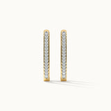 Paperclip Large Diamond Hoops, 14K Gold Vermeil, 1/5 ct Lab Grown Diamond-3