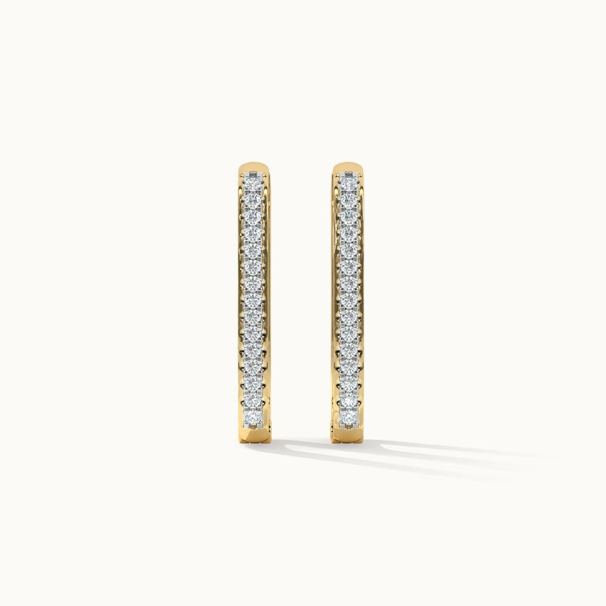 Paperclip Large Diamond Hoops, 14K Gold Vermeil, 1/5 ct Lab Grown Diamond-3